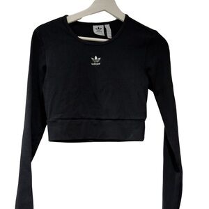 Adidas Women's Black Long Sleeve Crop Top